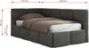 Jugendbett 90x200 ARVO Polsterbett mit Bettkasten, Stauraum & Gasdruckfeder, Modernes Design mit Kopfteil, Pocket Matratze - Dunkelgrau Velvet - VIRE LUX - Links Seite Bild 3