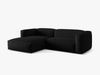 Micadoni Ecksofa Martina 2-Sitzer Links Strukturierter Stoff Schwarz Bild 2
