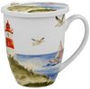 DUO Seaside Becher 360 ml LIGHTHOUSE (Leuchtturm) mit Teesieb, New Bone China Porzellan Bild 2