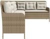 vidaXL Gartensofa in L-Form mit Kissen Beige Poly Rattan 369004 Bild 5
