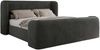 Polsterbett mit Lattenrost, Doppelbett für Schlafzimmer, Gepolstertes Kopfteil - EMORA CLASSIC DUO - 200 x 200 cm - Dunkelgrau Velours Bild 5