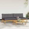 vidaXL Mittelsofa Einheit Helles Akazie und Dunkelgrau Akazienholz 3418153 Bild 3