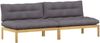 vidaXL Mittelsofa Einheit Helles Akazie und Dunkelgrau Akazienholz 3418153 Bild 2