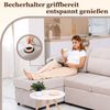 HOMAVO Ecksofa mit Schlaffunktion, Stauraum und Getränke-/Handyhalter, beidseitig montierbar, L-förmig, Leinenstoff, 90×203×143 cm, Hellgrau Bild 3