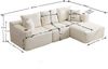Ecksofa 261 x 165 x 80,5 cm in Beige, Chenille, modular mit Seitentaschen und montagefreiem Komfort Bild 5