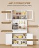 Küchenschränke, Buffetschrank, Hochschrank mit Arbeitsplatte und 4 Staufächern, Verstellbare Einlegeböden, Geeignet für Küche oder Wohnzimmer, 40 × 75 × 180 cm, Hanf-Weiß Bild 4