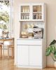 Küchenschränke, Buffetschrank, Hochschrank mit Arbeitsplatte und 4 Staufächern, Verstellbare Einlegeböden, Geeignet für Küche oder Wohnzimmer, 40 × 75 × 180 cm, Hanf-Weiß Bild 3