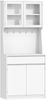 Küchenschränke, Buffetschrank, Hochschrank mit Arbeitsplatte und 4 Staufächern, Verstellbare Einlegeböden, Geeignet für Küche oder Wohnzimmer, 40 × 75 × 180 cm, Hanf-Weiß Bild 2