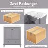 Badezimmerschrank Grau mit Keramikbecken, 76x46x87 cm Bild 5
