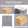 Badezimmerschrank Grau mit Keramikbecken, 76x46x87 cm Bild 5