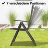 Brixy Gartenstuhl - 2 Stück - 7 verstellbare Ständer - Zusammenklappbar - Garten oder Balkon - Wetterfest - Textilien - Schwarz Bild 3