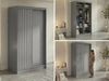 Schwebetürenschrank LUMOS in Grau inkl. Innenausstattung, mit Lamellen-Optik, Weiß, Breite 120 cm, moderner Kleiderschrank Bild 2