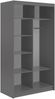 Schwebetürenschrank LUMOS in Grau inkl. Innenausstattung, mit Lamellen-Optik, Weiß, Breite 120 cm, moderner Kleiderschrank Bild 4