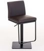 Barhocker CARIN - Kunstleder Braun 42x44x86 cm Schwarz | Barstuhl Höhenverstellbar Mit Lehne Drehbar Tresenhocker Tresenstuhl Kneipenhocker Bild 5