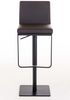 Barhocker CARIN - Kunstleder Braun 42x44x86 cm Schwarz | Barstuhl Höhenverstellbar Mit Lehne Drehbar Tresenhocker Tresenstuhl Kneipenhocker Bild 2