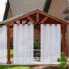 Jibenhome Outdoorgardine TerrassenGardine Ösen Outdoorvorhang Halftransparent Wasserdicht, für Veranda,Rasen,Hof Bild 5