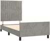 Einzelbettgestell Design für Erwachsene ohne Matratze Hellgrau 90x200 cm Samt d5031e Bild 4