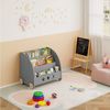 Woltu Bücherregal, 1-tlg, Kinderregal für Bücher mit Rollen aus Holz grau Bild 3