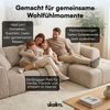 skølm 'Vanaheim' Sofa 3 Sitzer mit Hocker & 2 Kissen, Cloud Sofa beige, Vollschaumcouch mit Federkern und Vakuum-Kompression, kein Aufbau erforderlich Bild 5
