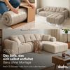 skølm 'Vanaheim' Sofa 3 Sitzer mit Hocker & 2 Kissen, Cloud Sofa beige, Vollschaumcouch mit Federkern und Vakuum-Kompression, kein Aufbau erforderlich Bild 3