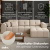 skølm 'Vanaheim' Sofa 3 Sitzer mit Hocker & 2 Kissen, Cloud Sofa beige, Vollschaumcouch mit Federkern und Vakuum-Kompression, kein Aufbau erforderlich Bild 2