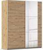 rauch Kleiderschrank; Schwebetürenschrank KRONACH, 2-türig, 1 Spiegeltüre, Eiche Artisan, 175x210x59xcm Bild 3