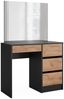 Schminktisch Sherry Anthrazit/Goldkraft Eiche 90 cm mit Spiegel Vicco Bild 1