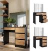 Schminktisch Sherry Anthrazit/Goldkraft Eiche 90 cm mit Spiegel Vicco Bild 2
