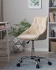 Arbeitshocker mit Rollen beige Samtstoff PARRISH Bild 3