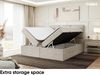 MEBLINI Boxspringbett KYLIAN 160x220 cm mit Bettkasten - H4/Beige Webstoff Polsterbett - Doppelbett mit Topper & Taschenfederkern-Matratze Bild 5