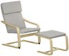 HOMCOM Relaxsessel Schwingsessel mit Fußhocker, Armlehne (Lesesessel, 2-St, Ruhesessel), für Garten, Balkon, Hellgrau Bild 2