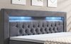 Boxspringbett Menzogna mit LED und Stauraum (2 Schubladen) 120x200 Grau H4 (100kg+) Bild 3