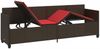 Sonnenliege, Gartenliege mit Kissen Braun Poly Rattan Bild 4