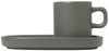 Blomus Pilar Set 2 Espressotassen mit Untertassen, Kaffeetasse, Tasse, Keramik, Pewter, 50 ml, 63972 Bild 5