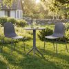 CLP Gartenmöbel-Set Torin wetterfest mit 2 Stapelstühlen und rundem Tisch 60 cm,dunkelgrau Bild 3