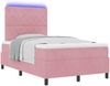vidaXL LED Boxspringbett mit Matratze Rosa 120 x 200 cm Samt 3343243 Bild 3