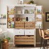 Sideboard B 80 x T 40 x H 140 cm, 5 Schubladen & 2 Türen, weiß, MDF Bild 3