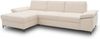 DOMO Collection Capelo FK, Ecksofa mit Schlaffunktion, mit Armlehnfunktion, Federkern, Microfaser creme, 160 x 297 cm Bild 2