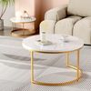 2er-Set Couchtisch aus MDF mit Metallgestell & Marmoroptik, nestbar, 80x45 cm + 60x33,5 cm Bild 2