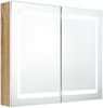 vidaXL LED-Spiegelschrank fürs Bad Weiß und Eichen-Optik 80x12x68 cm 326516 Bild 2