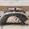 Bett 160×200 cm mit niedrigem Rahmen, modernem Stoffbezug und Metallgestell, Grau Bild 3