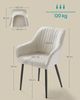 SONGMICS Esszimmerstuhl mit Armlehnen, 2er Set, Samt, 62,5 x 60 x 85 cm, Cappuccinobeige Bild 5