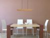 LED Hängeleuchte, Metall, Holz, dimmbar, braun, L 80 cm Bild 1