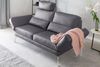KAWOLA Sofa HURRICANE 2-Sitzer Leder dunkelgrau 87 x 141 x 170 cm Bild 3