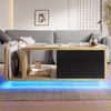 Multifunktionales Retro-Sideboard mit LED-Beleuchtung – Holz-Metall-Design in Naturfarbe für optimalen Stauraum Bild 2