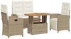 vidaXL 4-tlg. Garten-Essgruppe mit Kissen Beige Poly Rattan 3277360 Bild 2