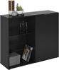 FMD Möbel - DARK 3 - Vitrine m. 1 Tür u. 2 Glas E-Böden - melaminharzbeschichtete Spanplatte - schwarz - 99,1 x 81,3 x 31,5cm Bild 4