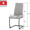 ALBATROS Freischwinger Stuhl TURANO 4er Set, Grau - Esszimmerstuhl Schwingstuhl mit Modernem Design, Stoff-Bezug, Dicke Polsterung - Küchenstuhl, Polster-Stuhl Esszimmer, Esstisch Stuhl Bild 3