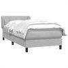 vidaXL Boxspringbett mit Matratze Hellgrau 80x210 cm Samt 3317505 Bild 3