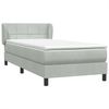 vidaXL Boxspringbett mit Matratze Hellgrau 80x210 cm Samt 3317505 Bild 4